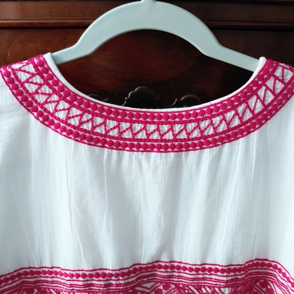 Pomegranate tunic top. XS pink and white - Picture 6 of 12